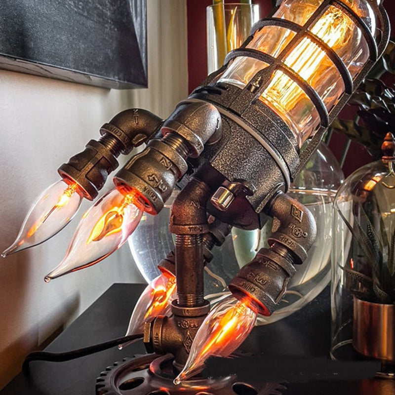 New Bazooka Flame Steampunk Rocket Home Decoration Light