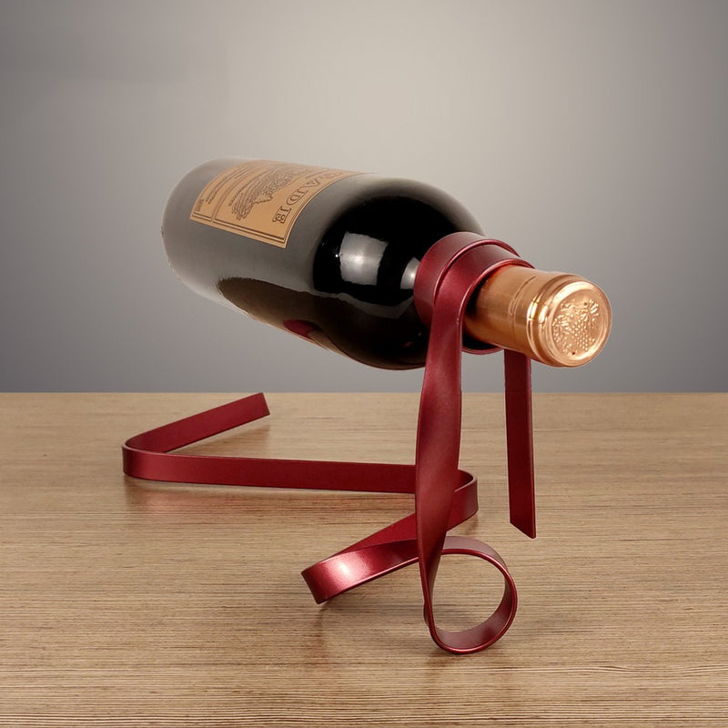 Metal Ribbon Suspension Decoration Creative Balance Wine Rack