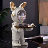 Resin Rabbit Butler with key holder - Animal Figurine Statue