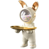 Resin Rabbit Butler with key holder - Animal Figurine Statue