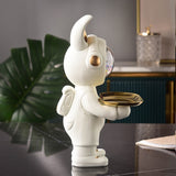 Resin Rabbit Butler with key holder - Animal Figurine Statue