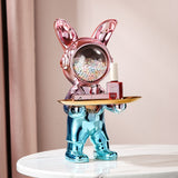 Resin Rabbit Butler with key holder - Animal Figurine Statue