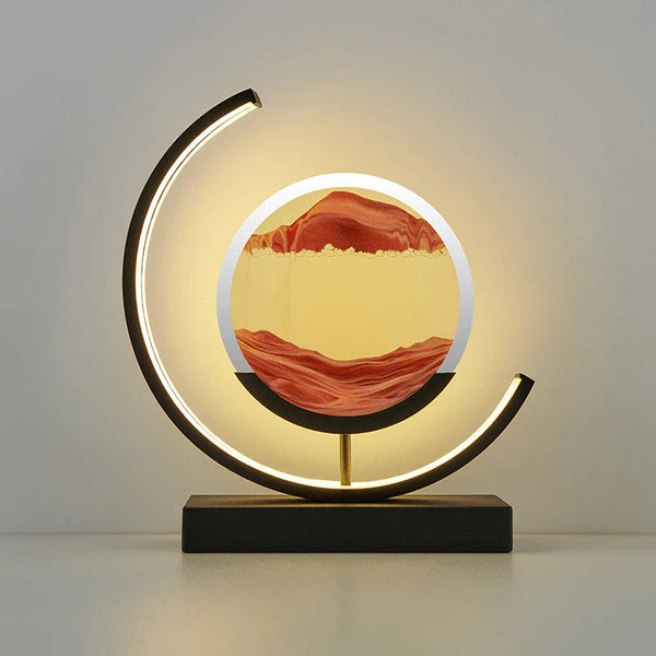 Sands of Time Lamp, Moving Sand Art Picture 3D Round Sand Picture Lamp