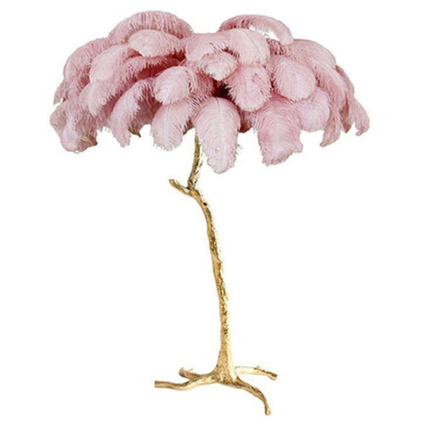 Resin Ostrich Feather Floor Lamp for Bedrooms and Living Room