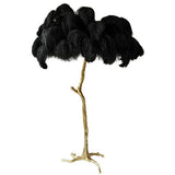 Resin Ostrich Feather Floor Lamp for Bedrooms and Living Room