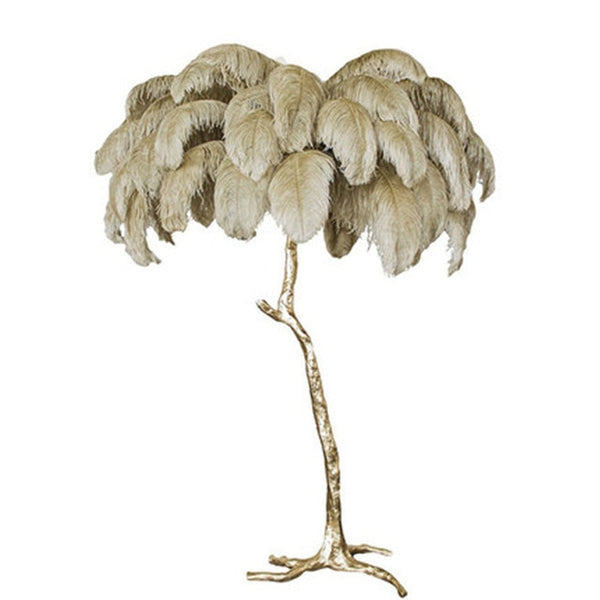 Resin Ostrich Feather Floor Lamp for Bedrooms and Living Room