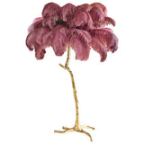 Resin Ostrich Feather Floor Lamp for Bedrooms and Living Room