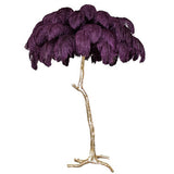 Resin Ostrich Feather Floor Lamp for Bedrooms and Living Room