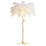 Resin Ostrich Feather Floor Lamp for Bedrooms and Living Room