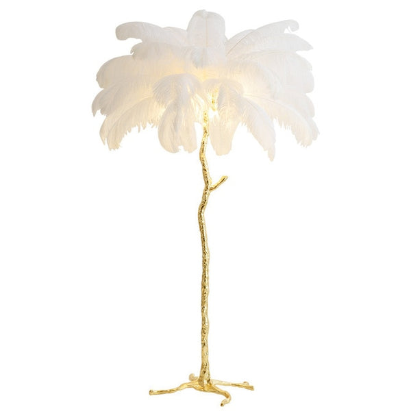 Resin Ostrich Feather Floor Lamp for Bedrooms and Living Room