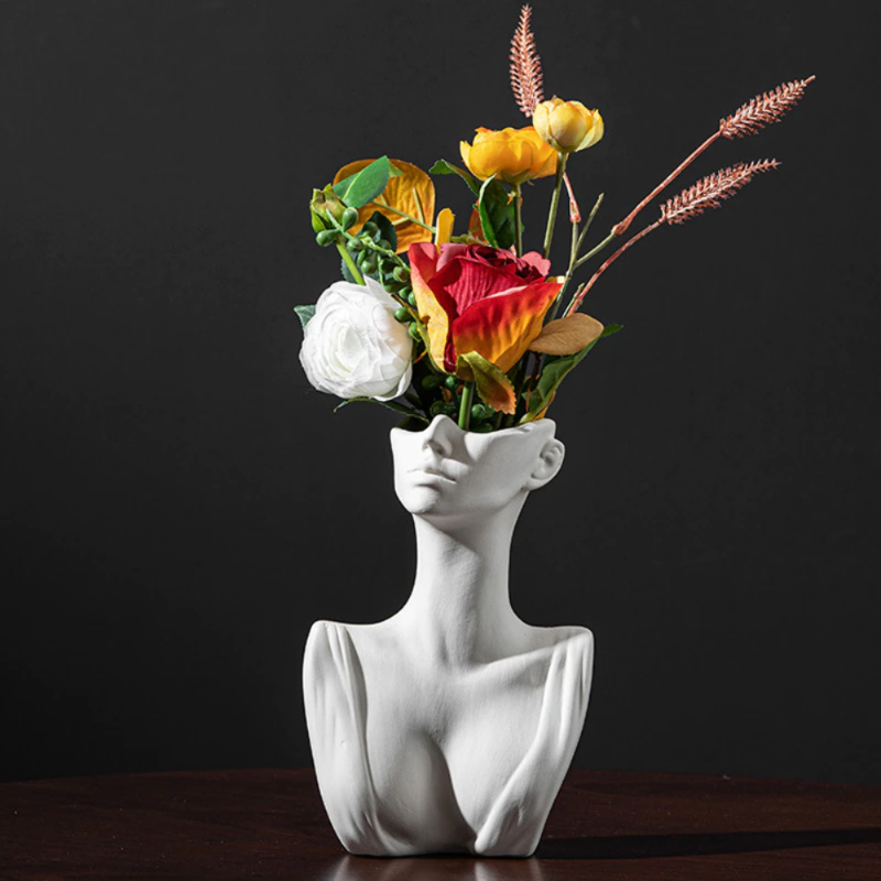 Creative Human Head Face Flower Vase