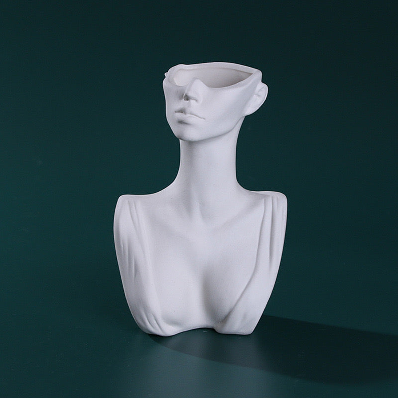 Creative Human Head Face Flower Vase